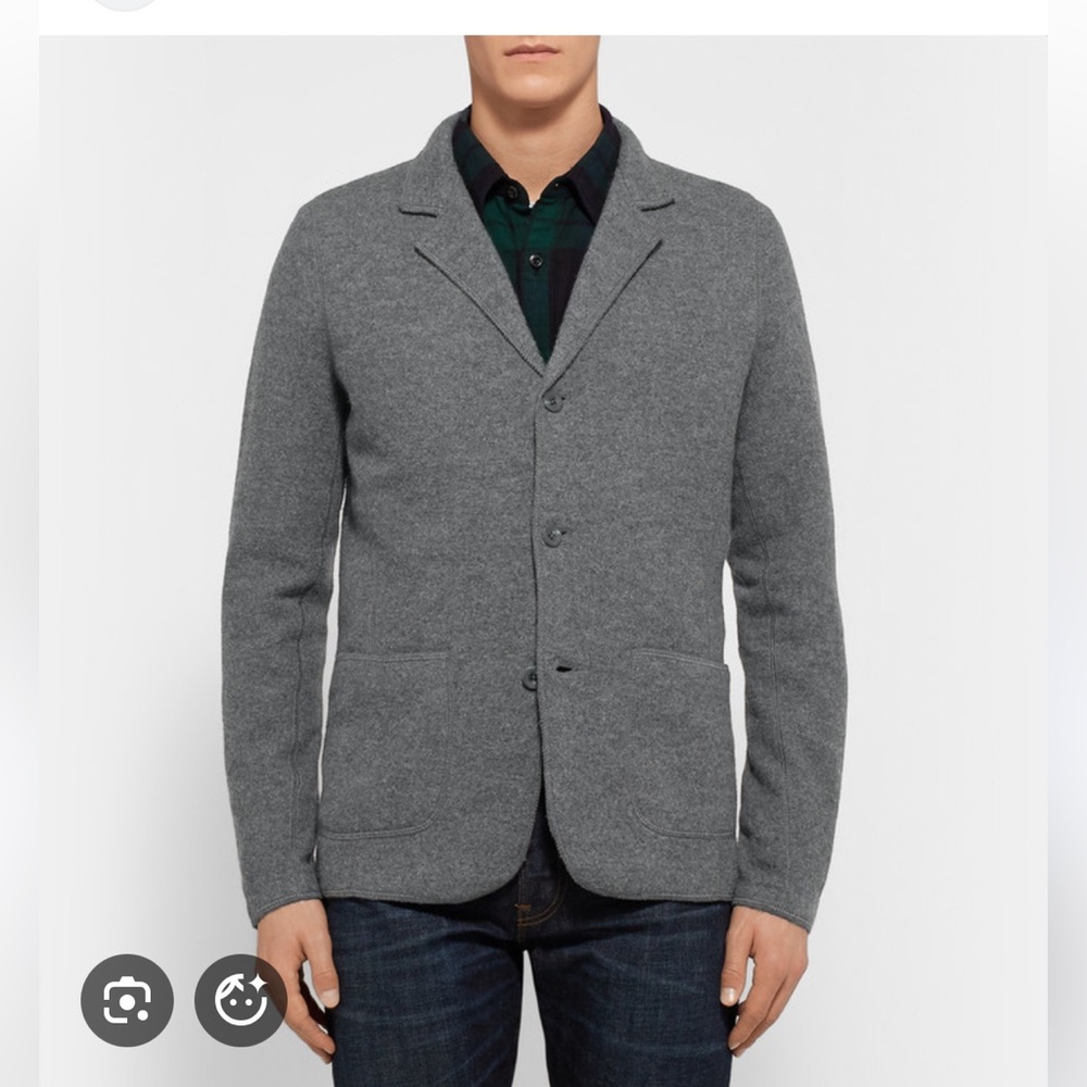 NN07 Wallace Slim Fit Boiled Wool Blazer Small